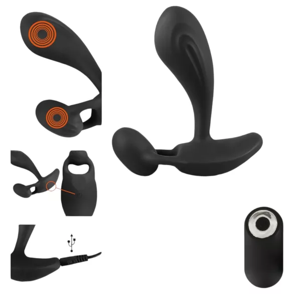 Rebel RC - 2в1 простатен вибратор (черен)