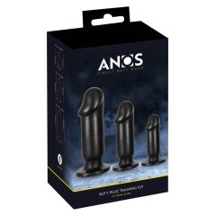   Anos Trainig Kit - анален дилдо комплект (3 части) - черен