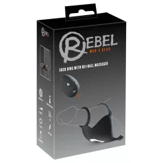   Rebel - вибриращ пенис ринг и вибратор за тестиси - акумулаторен - черен