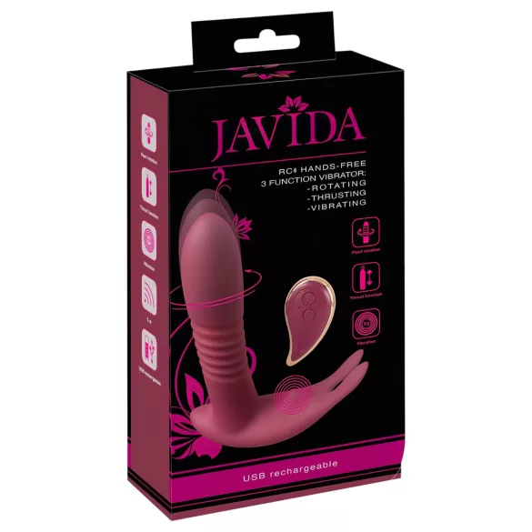 Javida RC - вибратор за клитор с дистанционно - 3 функции - червен