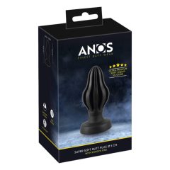   ANOS - супер мек анален дилдо с ребра - 5 см (черен)