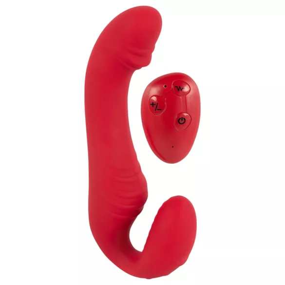 You2Toys - безкабелен страп-он вибратор с дистанционно - червен