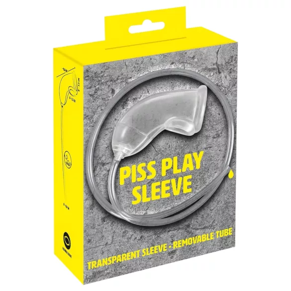 You2Toys Piss Play Sleeve - приставка за пенис с изводна тръбичка (прозрачна)