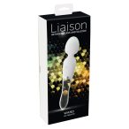   Liaison Wand - презареждащ се LED вибратор от силиконово стъкло (полупрозрачен-бял)