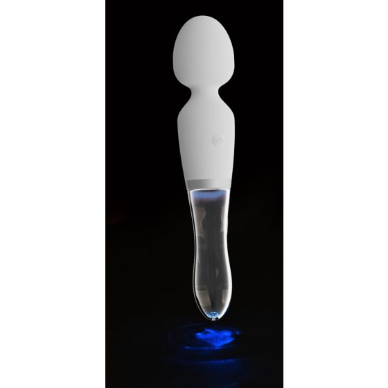 Liaison Wand - презареждащ се LED вибратор от силиконово стъкло (полупрозрачен-бял)