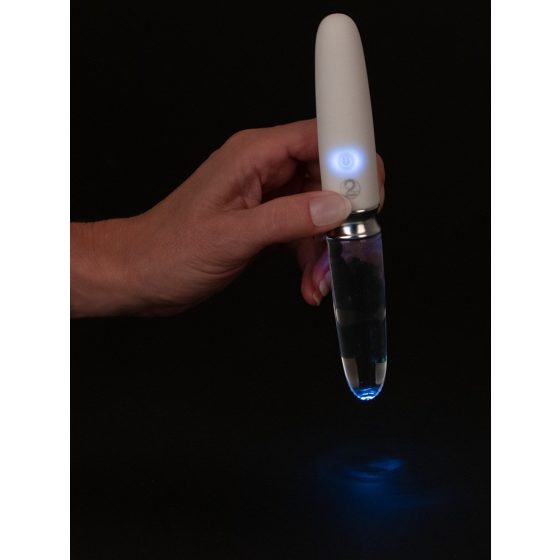 You2Toys Liaison - презареждащ се LED вибратор от силиконово стъкло (полупрозрачен-бял)