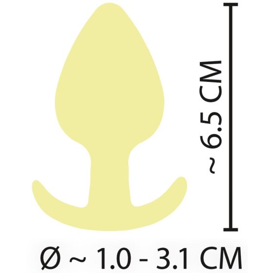 Cuties Mini Butt Plug - силиконов анален вибратор - жълт (3,1 см)
