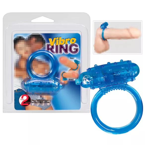 You2Toys - вибриращ пенис пръстен - силикон - син