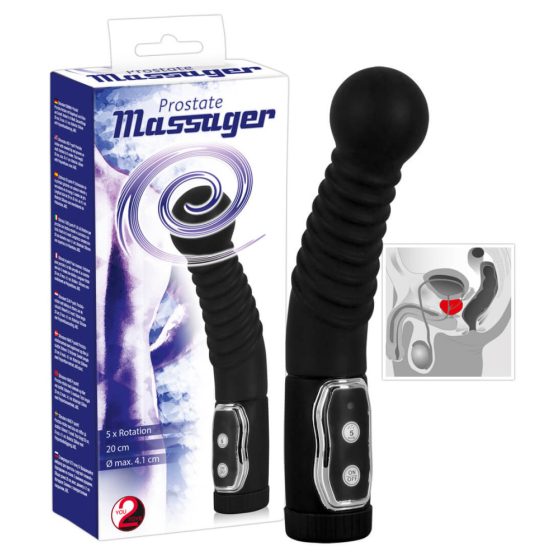 You2Toys - Масажор на простатата - Въртящ се вибратор на простатата (черен)