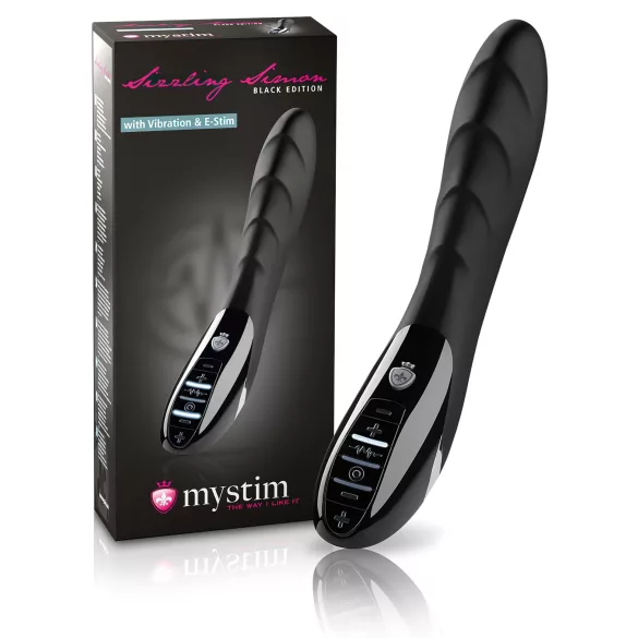 mystim Sizzling Simon - вибриращ електростимулиращ вибратор - черен