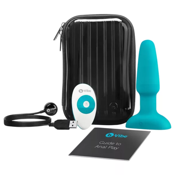 b-Vibe - анален вибратор с въртящи се топчета - акумулаторен - тюркоаз