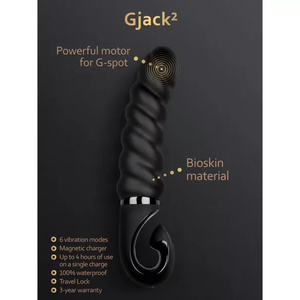 Gvibe G-jack 2 - вибратор с акумулатор и водоустойчив силикон - черен