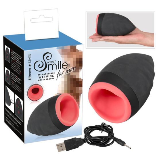 SMILE Загряващ мастурбатор - акумулаторна затопляща уста за мъже