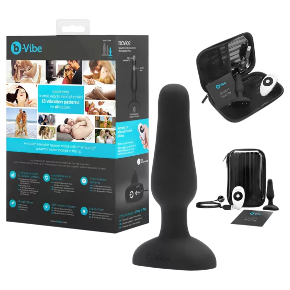 b-Vibe Novice - вибратор за начинаещи анален секс - черен