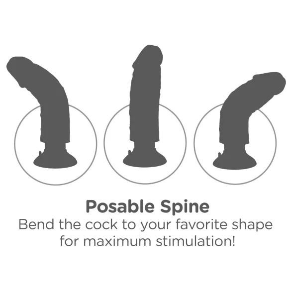 King Cock - вибратор с 10 вендузи - 25 см - телесен цвят
