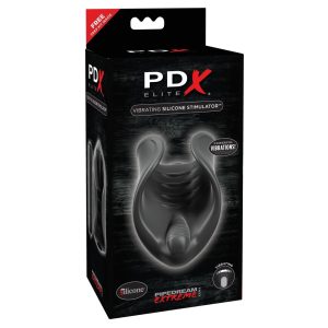 PDX Elite - силиконов пенис вибратор (черен)