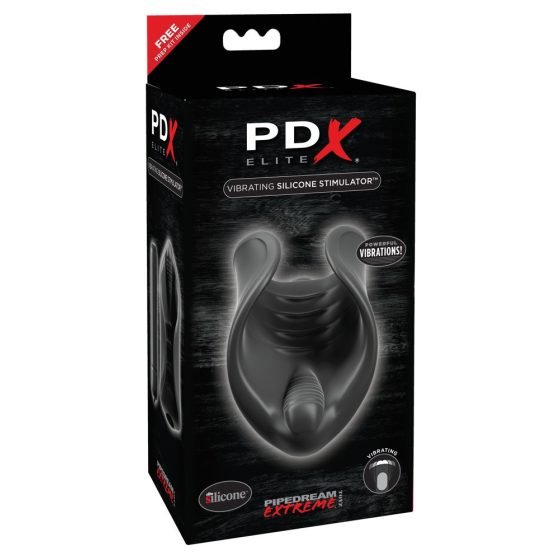 PDX Elite - силиконов пенис вибратор (черен)