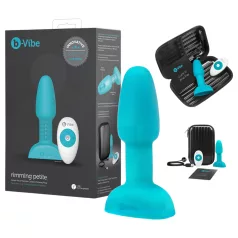   b-Vibe Rimming - анален вибратор с въртящи се топчета - тюркоаз