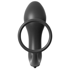   Analfantasy - анален вибратор за пръсти с пенис пръстен (черен)