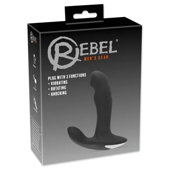 Rebel - вибратор масажор за простата с въртящи топчета - черен