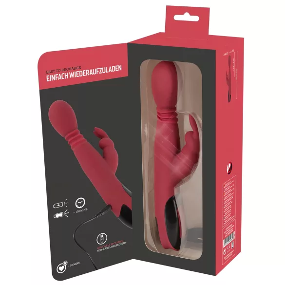 You2Toys Massager - тласкащ, въртящ се, загряващ вибратор за G-точка (червен)