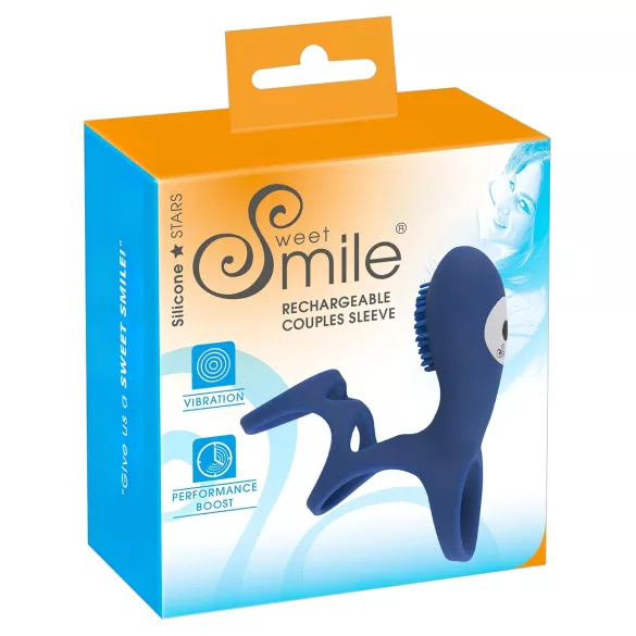 SMILE Couple - вибриращ пенис пръстен - акумулаторен - син