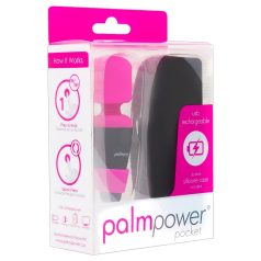   PalmPower Pocket Wand - мини масажор вибратор (розово-черен)