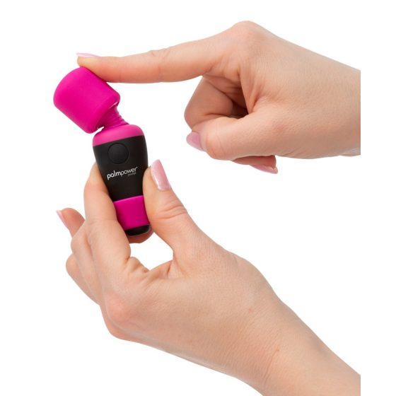 PalmPower Pocket Wand - презареждащ се мини масажиращ вибратор (розово-черен)
