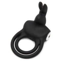   Happyrabbit Cock - водоустойчив, акумулаторен пръстен за пенис и тестиси (черен)