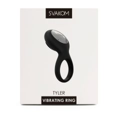   Svakom Tyler - водоустойчив вибриращ пенис пръстен с батерия (черен)