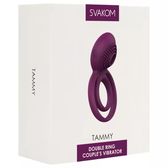 Svakom Tammy - вибриращ пръстен за пенис и тестиси - акумулаторен, лилав