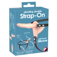   You2Toys - Strap-On - двоен вибратор за пристягане (естествен)