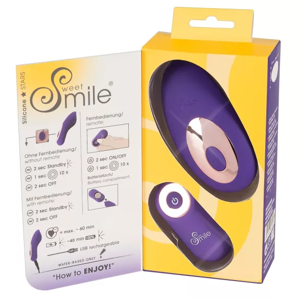 SMILE - вибратор за бикини с дистанционно и акумулатор - лилав