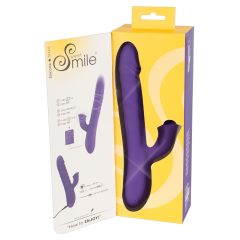   Smile Pearl - Акумулаторни перлени вибратори с рогче и дръжка за избутване (лилаво)