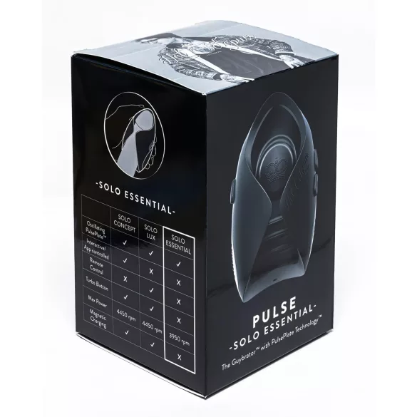 Hot Octopuss Pulse Solo Essential - мъжки мастурбатор с акумулатор - черен