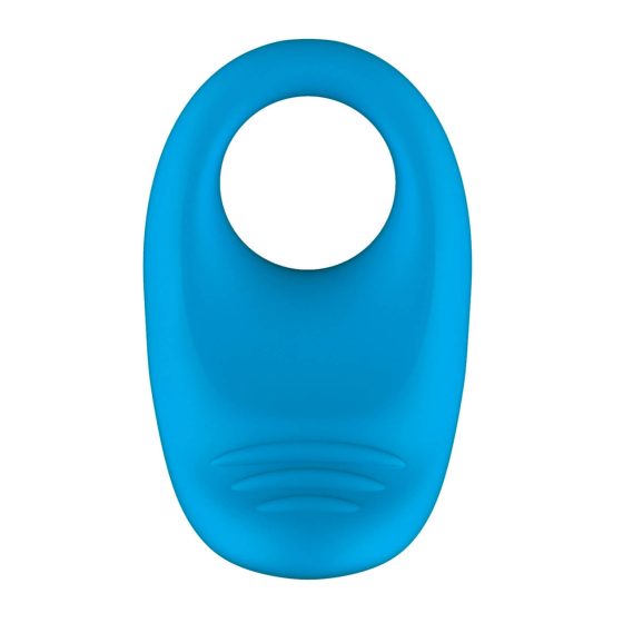 ROMP Juke - водоустойчив вибриращ пенис пръстен (син)