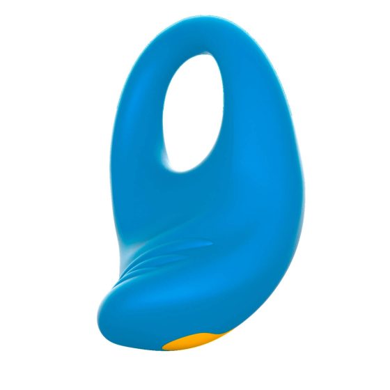 ROMP Juke - водоустойчив вибриращ пенис пръстен (син)