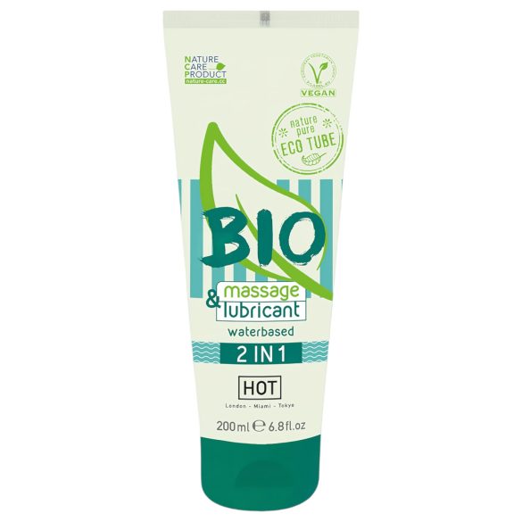 HOT Bio 2IN1 - воден лубрикант и масажен гел (200ml)