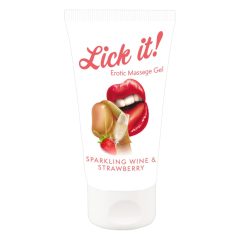   Lick it! - 2в1 Любрикант за ядене - Champagne Strawberry (50ml)