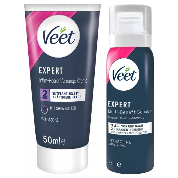 Veet - интимен крем за обезкосмяване и хидратираща пяна за жени (2*50 ml)