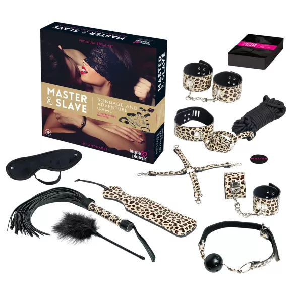 Master & Slave - BDSM комплект за връзване - кафяво/черно