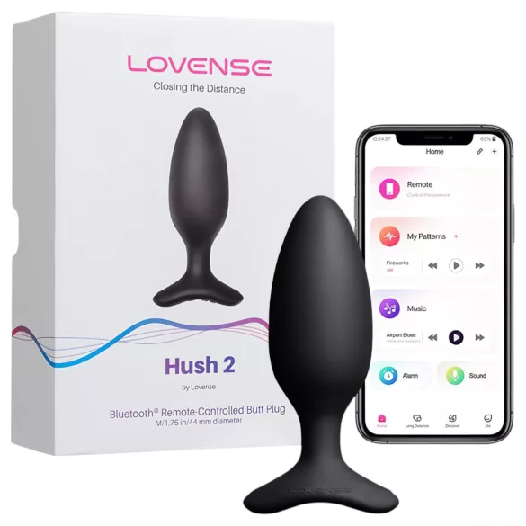 Lovense Hush 2 S - Анален вибратор с управление чрез приложение (38 мм, черен)