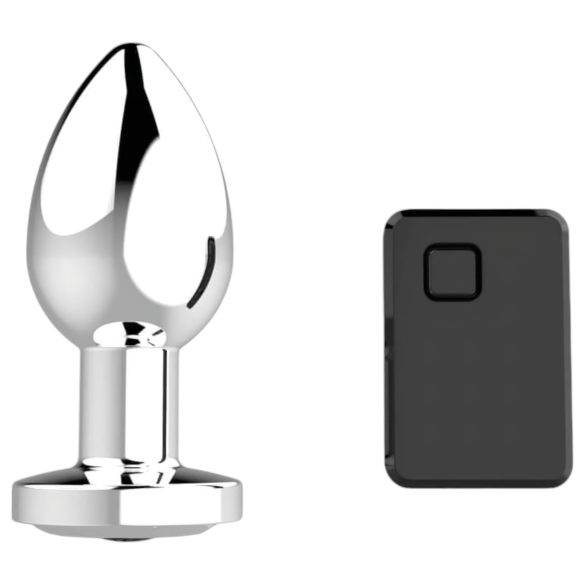 Sunfo - сребрист анален вибратор с радио и акумулаторна батерия