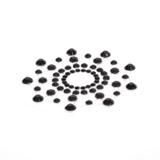 Стикер за пъпка с искрящи диаманти (черен)