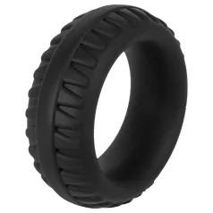   Pulselock Forge - силиконов пенисен пръстен с шарка на автомобилна гума (черен) - 35 мм