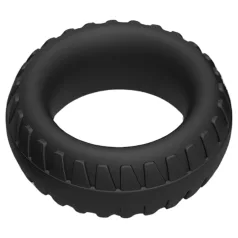   Pulselock Forge - силиконов пръстен за пенис с шарка на автомобилна гума (черен) - 30 мм