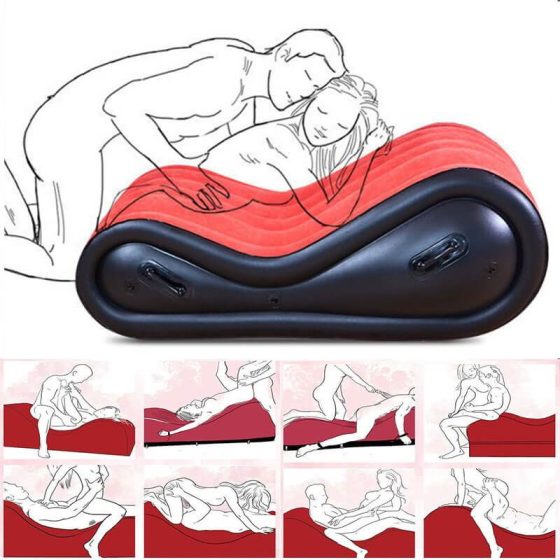 Magic Pillow - Надуваемо секс легло - с белезници - голямо (червено)