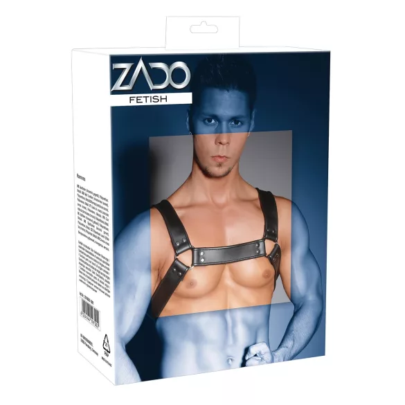 ZADO - кожен нагръдник - черен