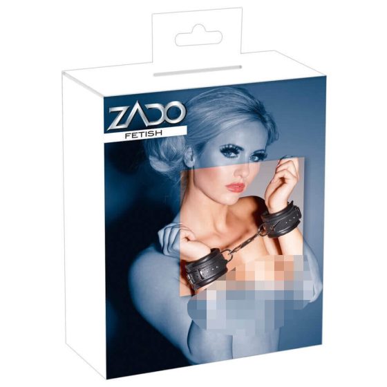 ZADO - Кожен маншет за китка и карабинер (черен)