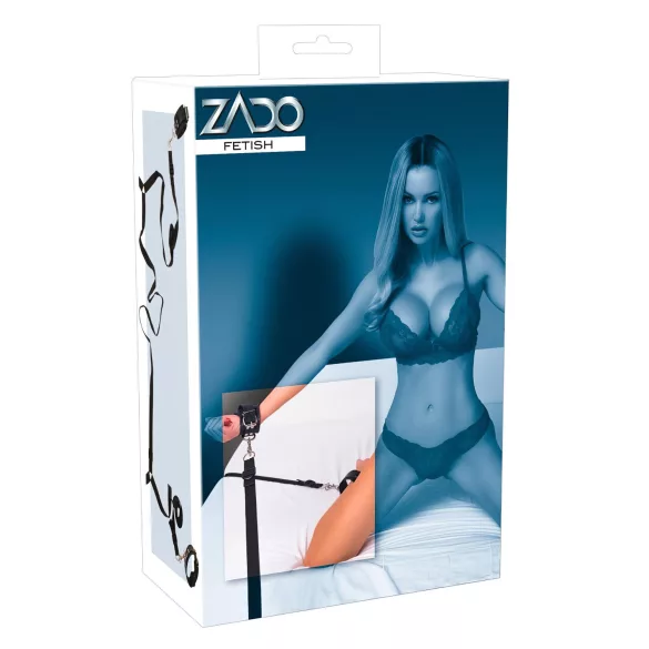 ZADO - кожен комплект за връзване към легло - черен